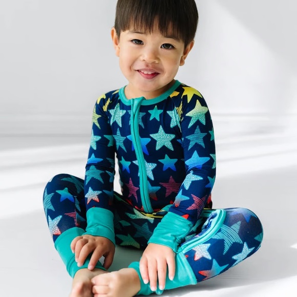 Little Sleepies Shades of Stars Colorful Bamboo Zippy Pajamas Size 12-18 Month - Picture 1 of 5